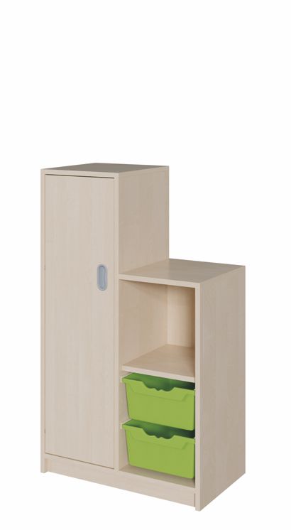 SideStep Schrank 120/80 cm, 2 ErgoTray Boxen L/1 Tür 